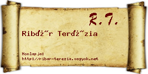 Ribár Terézia névjegykártya
